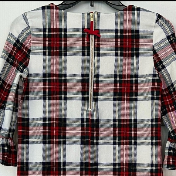 Vineyard Vines Jolly Plaid Greenwich Flutter Sheath Dress Large Size 14 - Picture 3 of 3